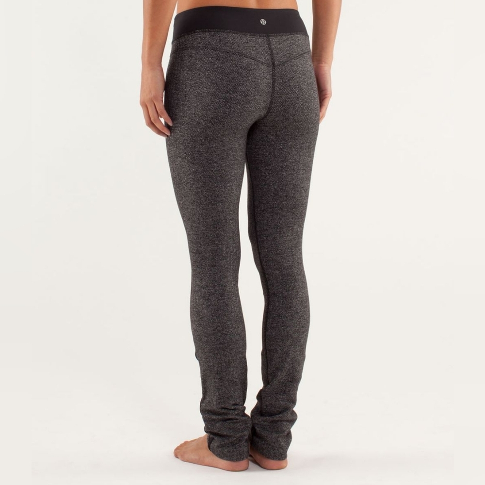Lululemon Forme Pant Herringbone Black Yoga Dance Pants Leggings Gym Fitness